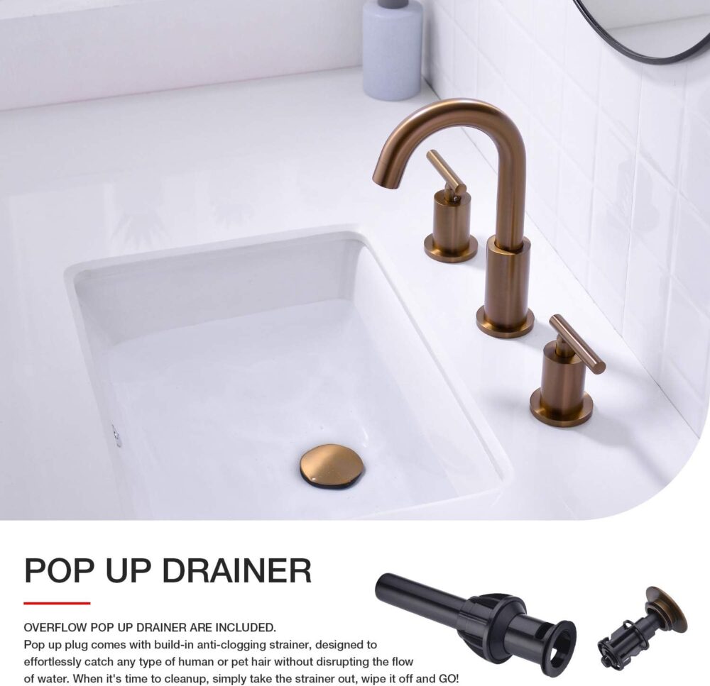 TRUSTMI Torneira de pia de banheiro com 2 alças de 20 cm com... - Image 4
