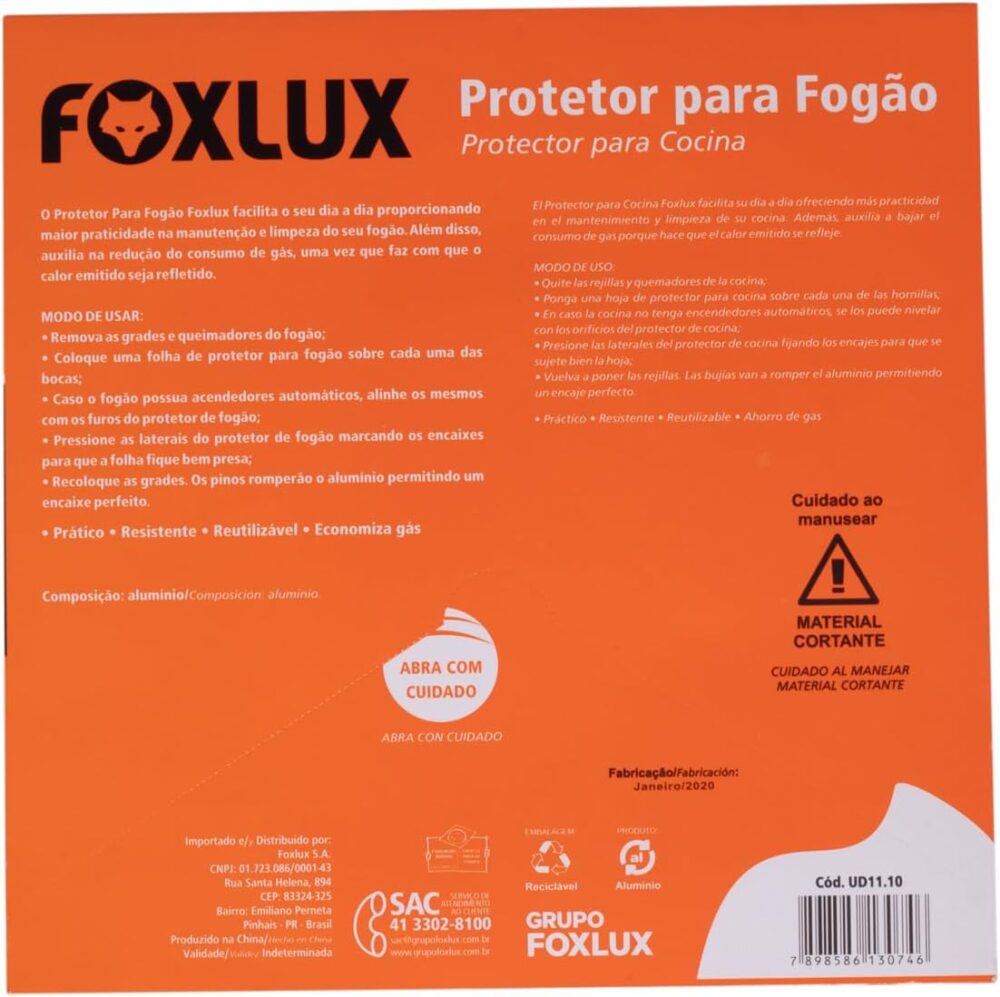 Foxlux Folha de Alumínio Protetor para Fogão 27x27-12 Peças - Image 2