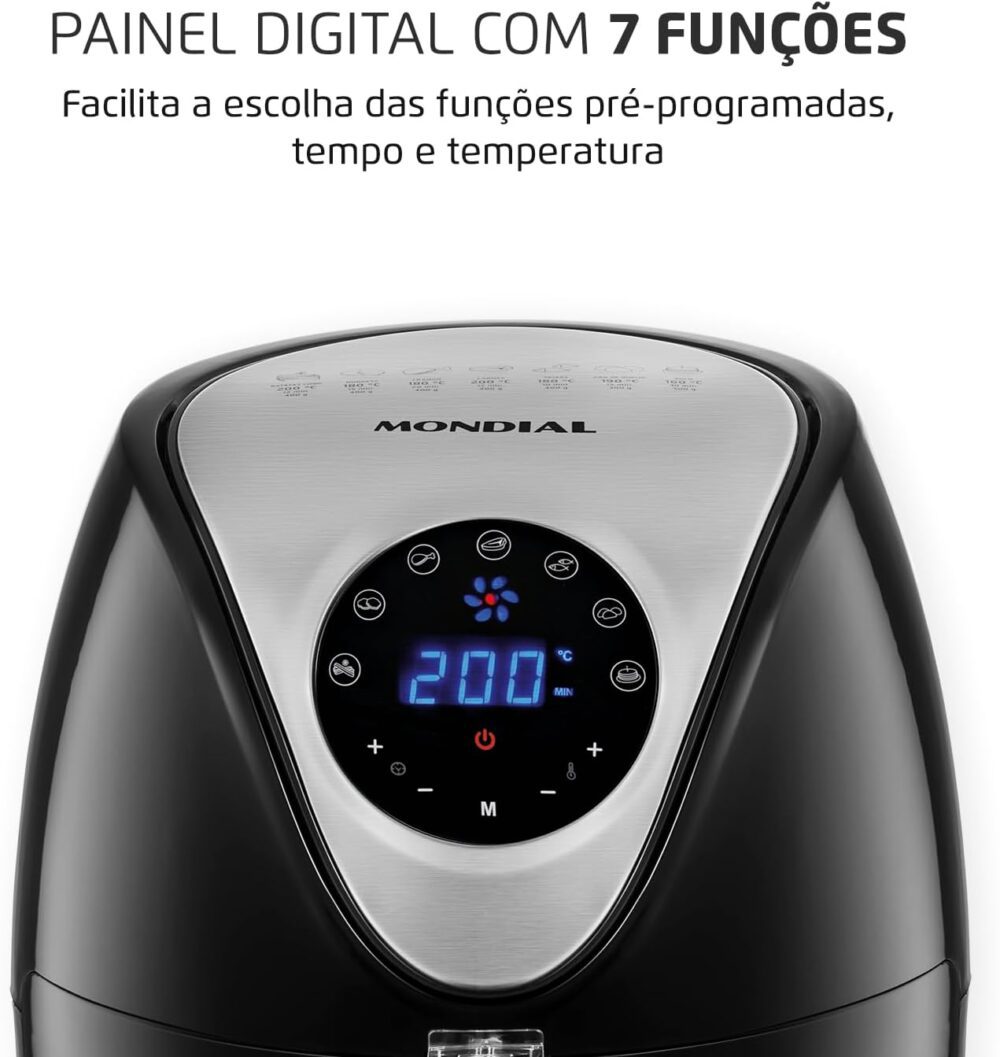 Fritadeira Sem Óleo Air Fryer 3,5L, Mondial, Preto/Inox, 150... | É bom mesmo? Descubra antes de comprar - Image 5