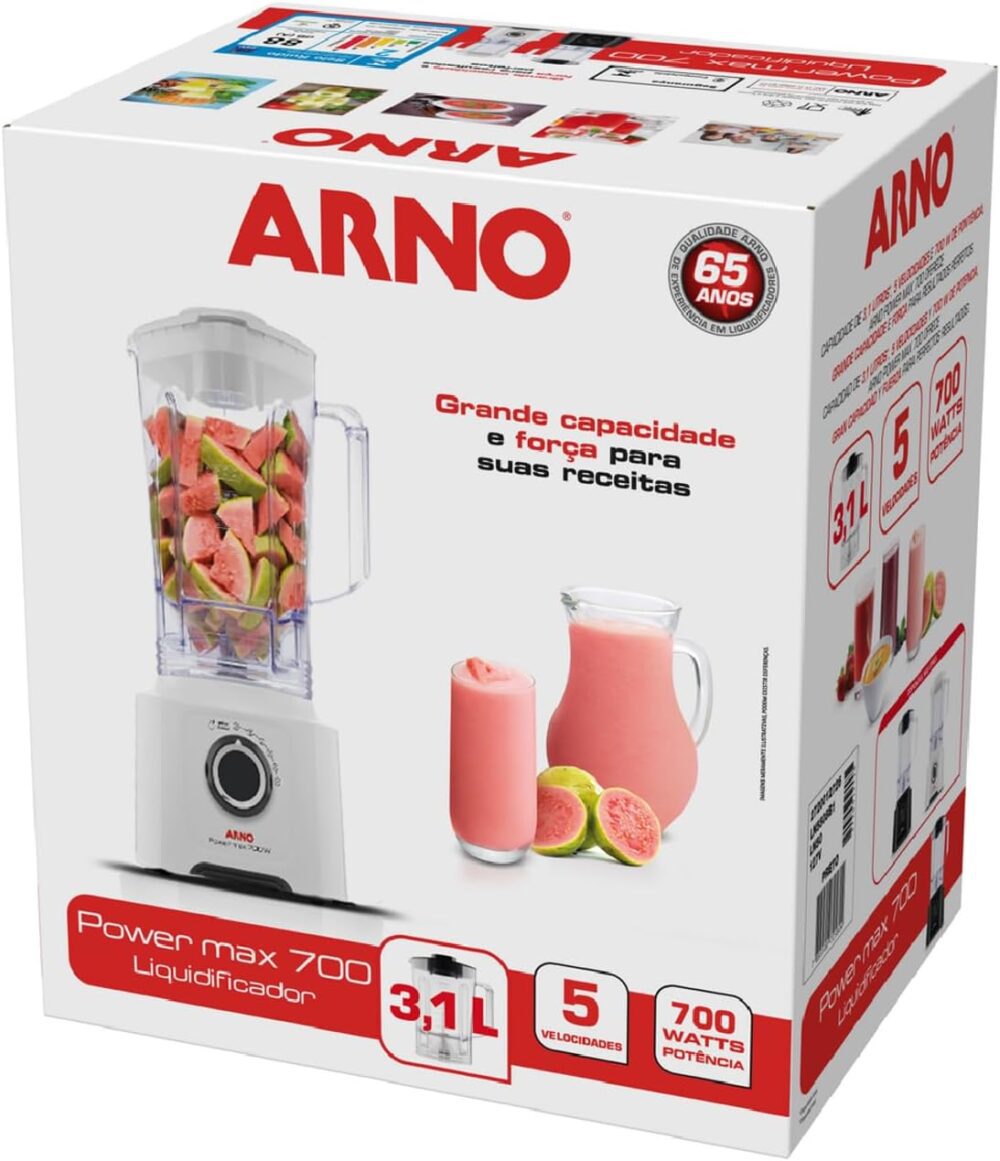 Liquidificador Arno Powermax 700W LN51, Branco, com 4 Lâmina... - Image 9