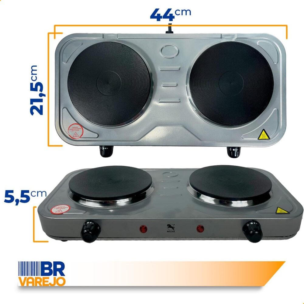 Fogareiro Eletrico Portatil 2 Bocas Potencia 2000W Fogão Ele... - Image 8