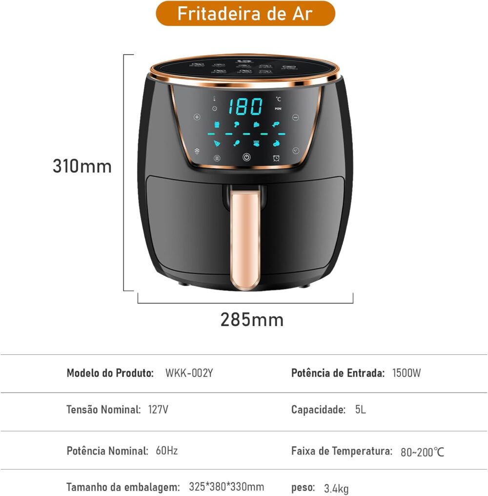 Coibeu Fritadeira de Ar Grande Capacidade, 1500W, 127V, WKK-... | É bom mesmo? Descubra antes de comprar - Image 6