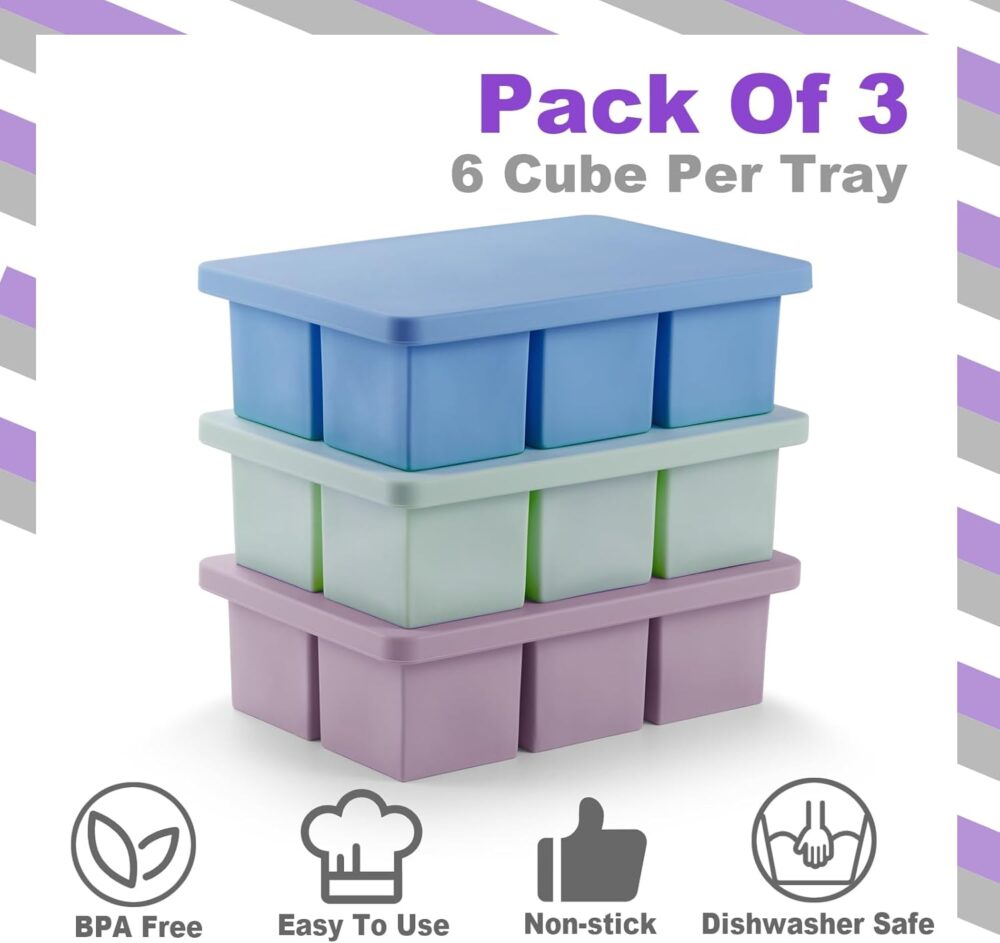 Nax Caki Pacote com 3 bandejas para cubos de gelo – moldes d... - Image 3