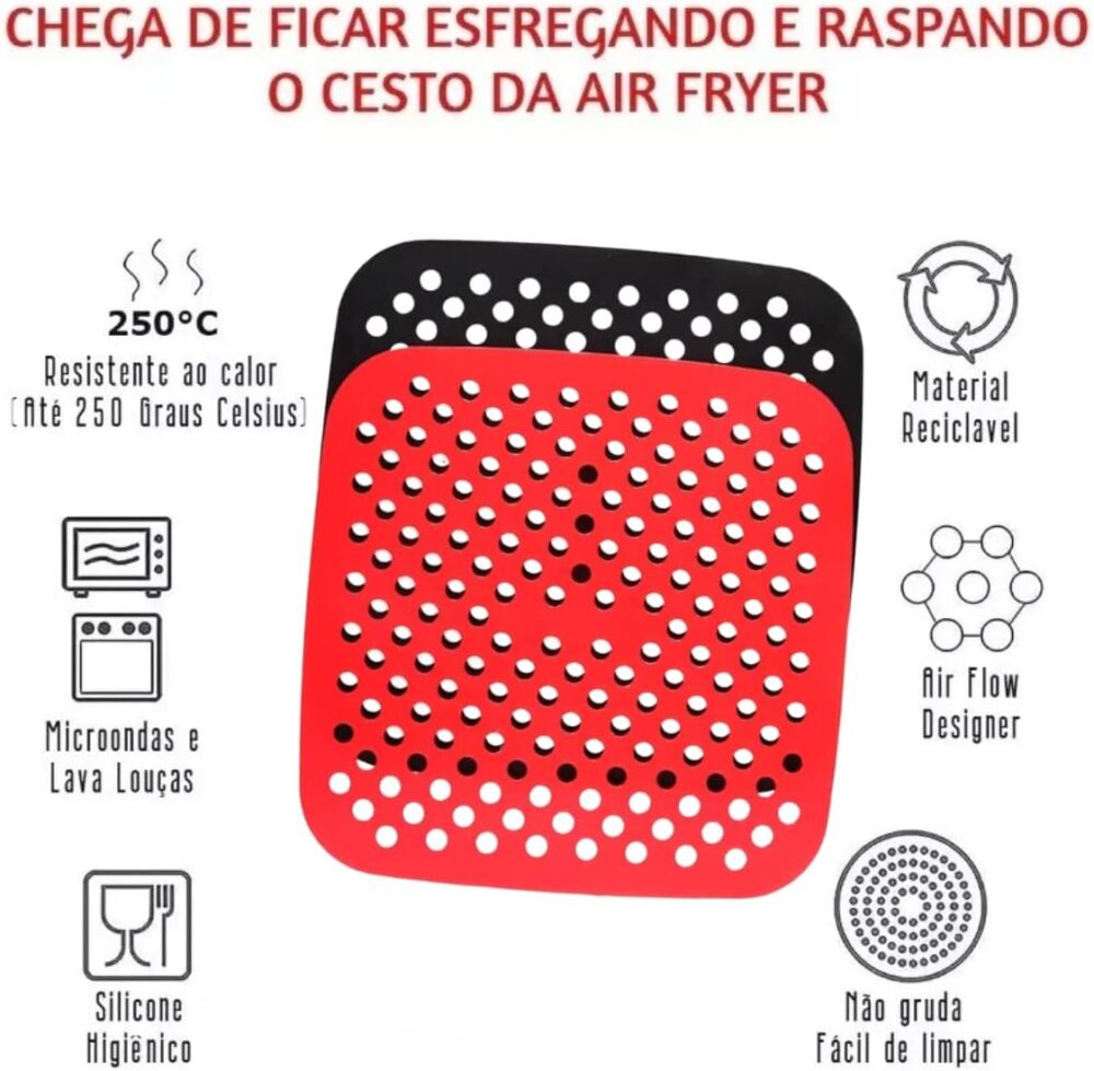 Tapete Silicone Air Fryer Tapete Protetor Fritadeira Antiade... | É bom mesmo? Descubra antes de comprar - Image 5
