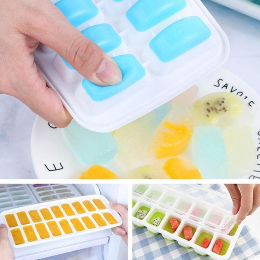 Kit 2 Formas de Gelo em Silicone com Tampa Rígida – Fácil de... - Image 4