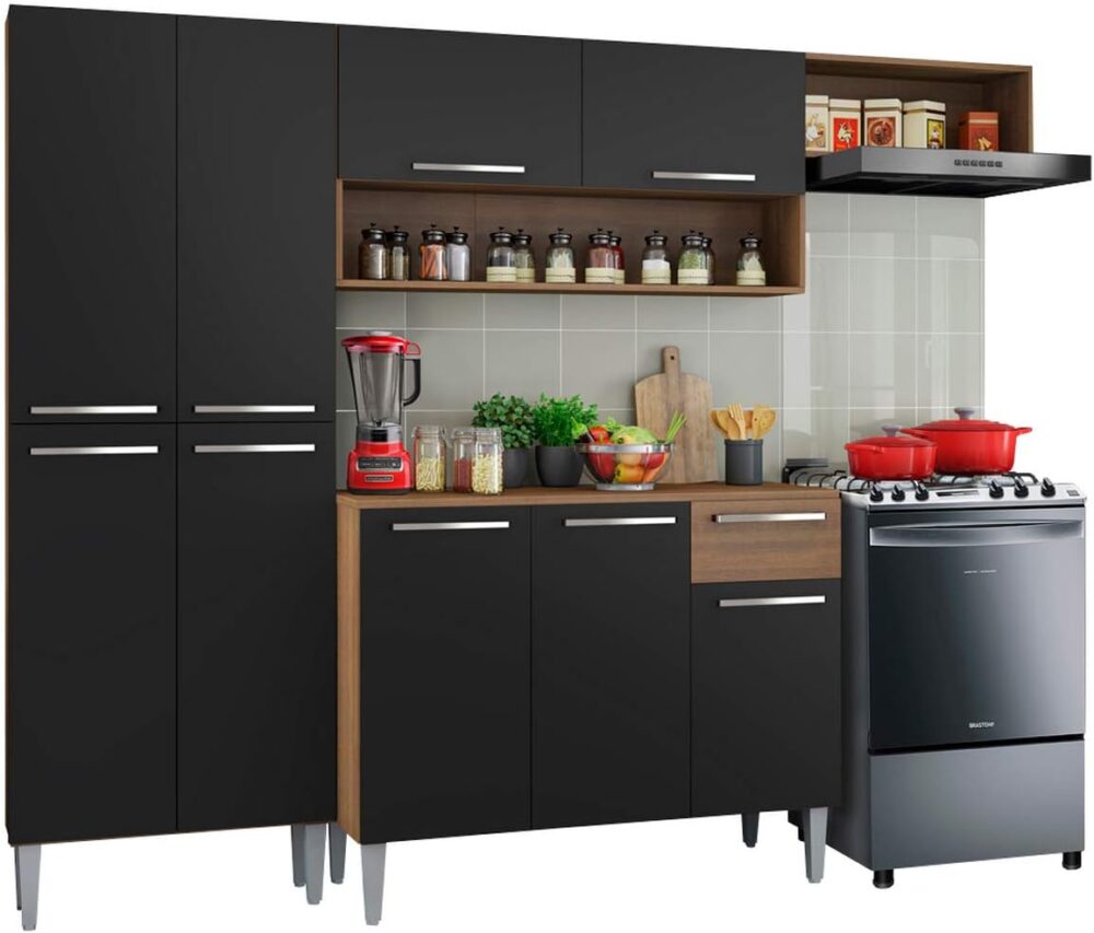 Cozinha Compacta Madesa Emilly Top com Armário e Balcão