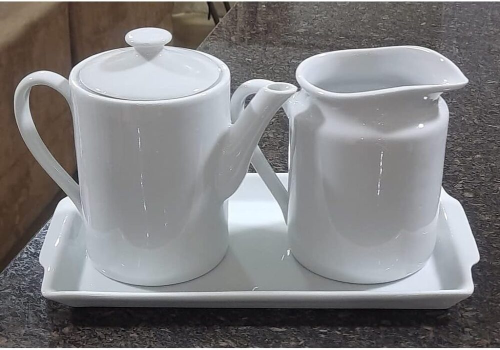Jogo Café e Chá Mesa Posta, Bandeja + Bule bico longo 800ml ... - Image 4
