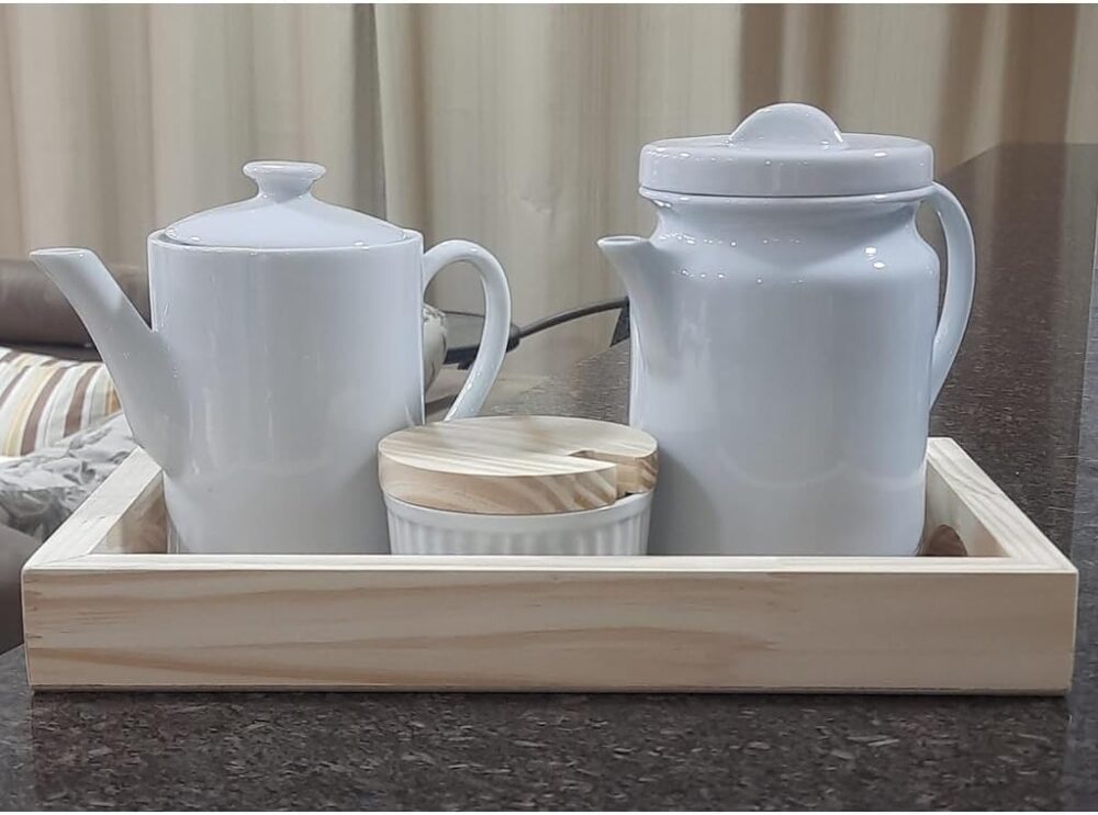 Genérico, Jogo Café e Chá, Bandeja + Bule Bico longo 800ml +...
