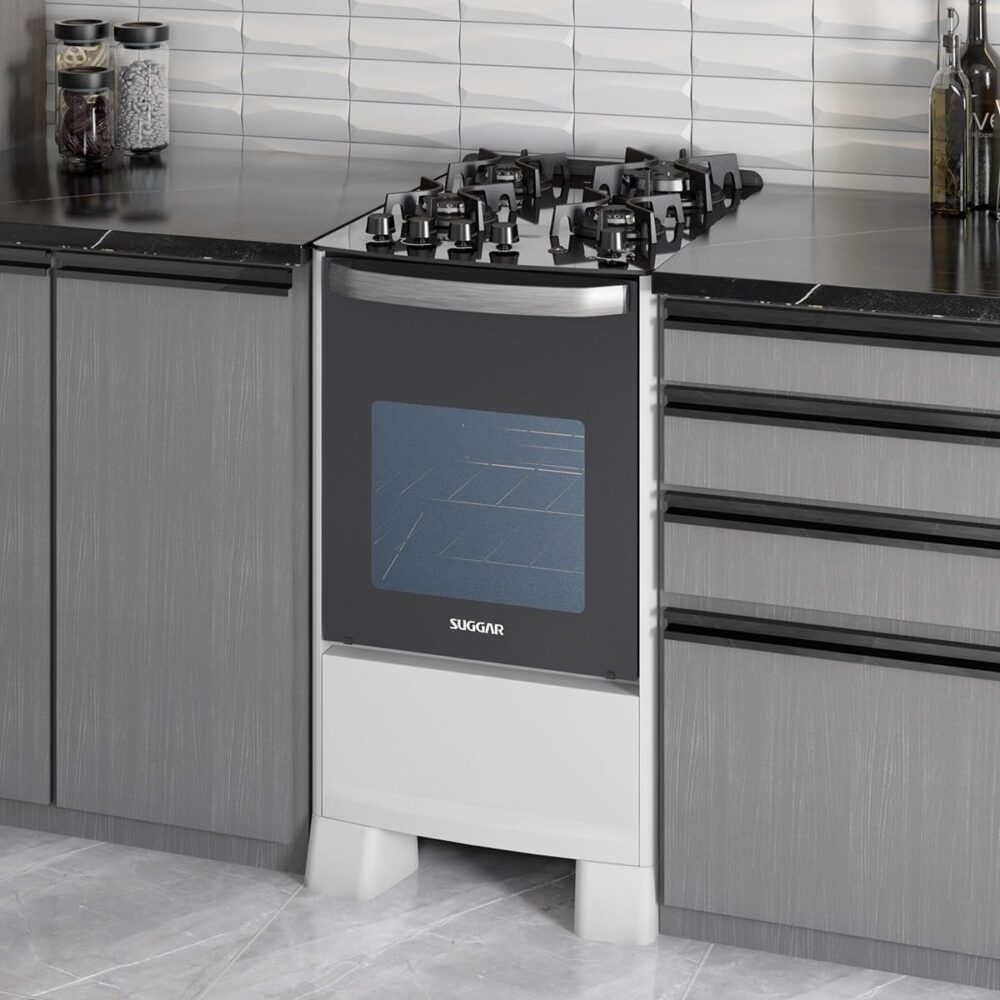 SUGGAR FOGÃO MASTER GRILL BRANCO MESA DE VIDRO 4 BOCAS TRIPL... - Image 3