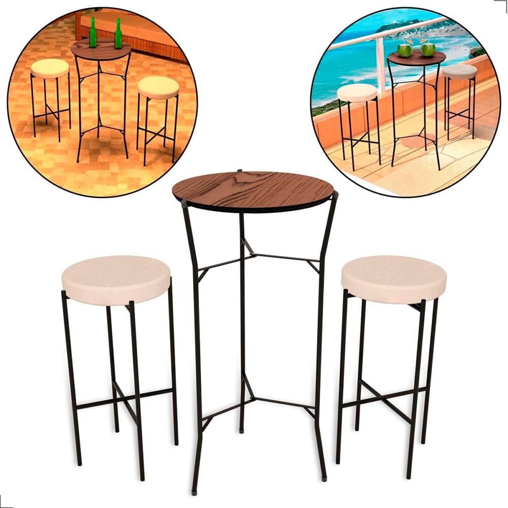 Conjunto Bistrô Bom Banquetas Almofadas Estilo Industrial (F... - Image 3