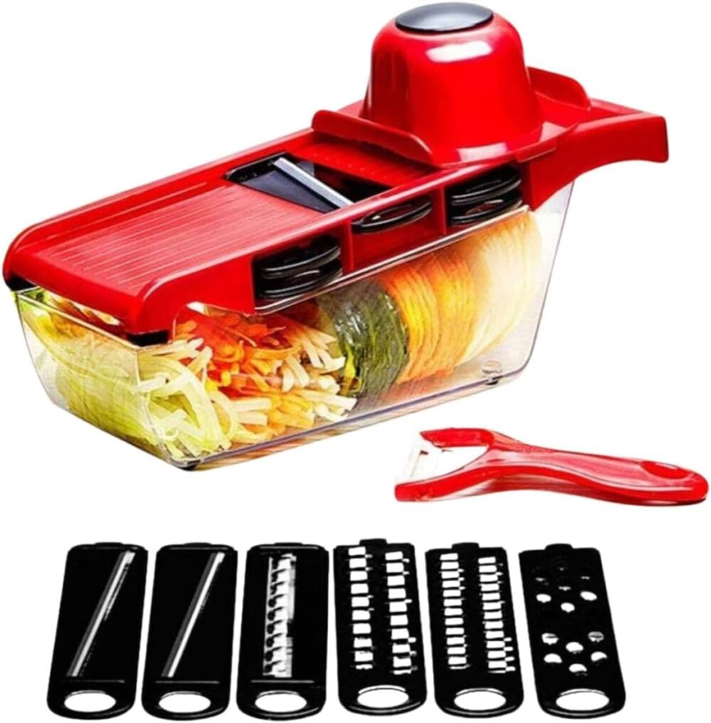 Mandolin Cortador Fatiador de Legumes Vegetais Frutas 6 em 1...