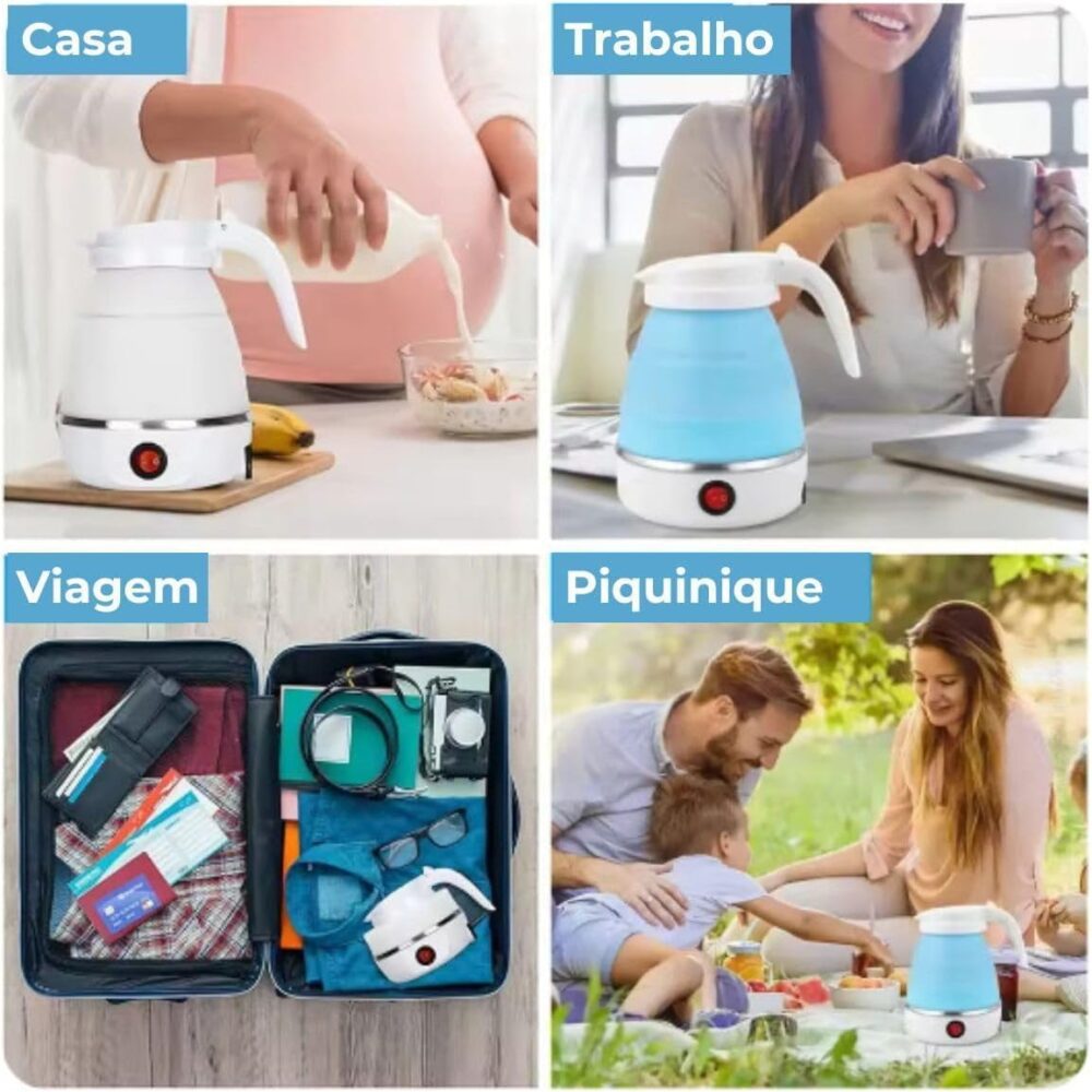 Chaleira Elétrica Dobrável Portátil 600ml Silicone Inox 600W... - Image 4