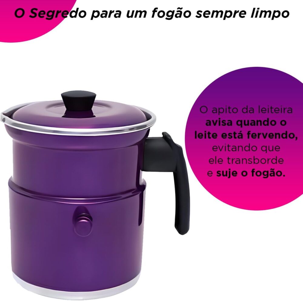Leiteira Térmica Fervedor Com Apito 1,5 Litros Em Alumínio C... - Image 2