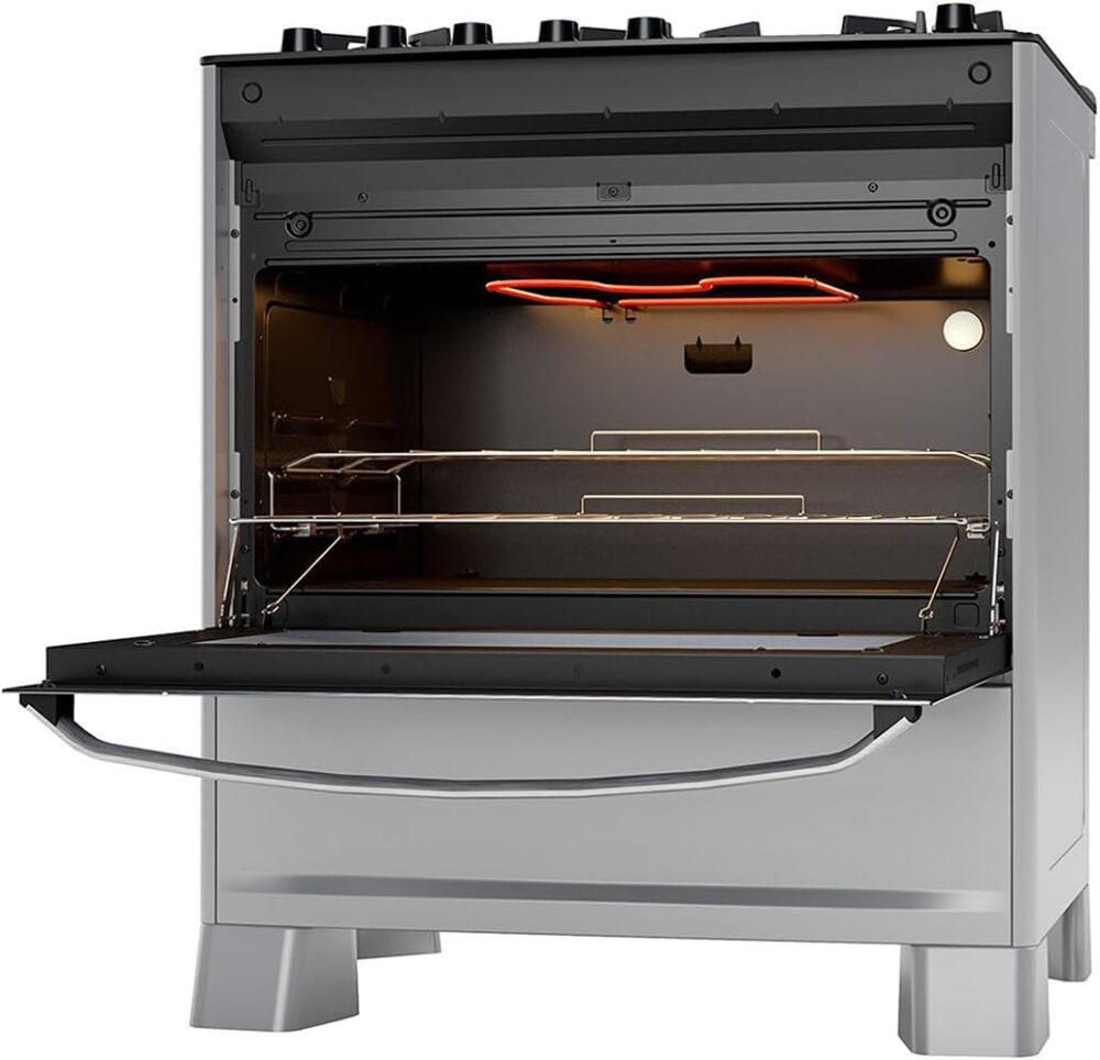 SUGGAR FOGÃO MASTER GRILL PRATA MESA DE VIDRO 5 BOCAS TRIPLA... - Image 6