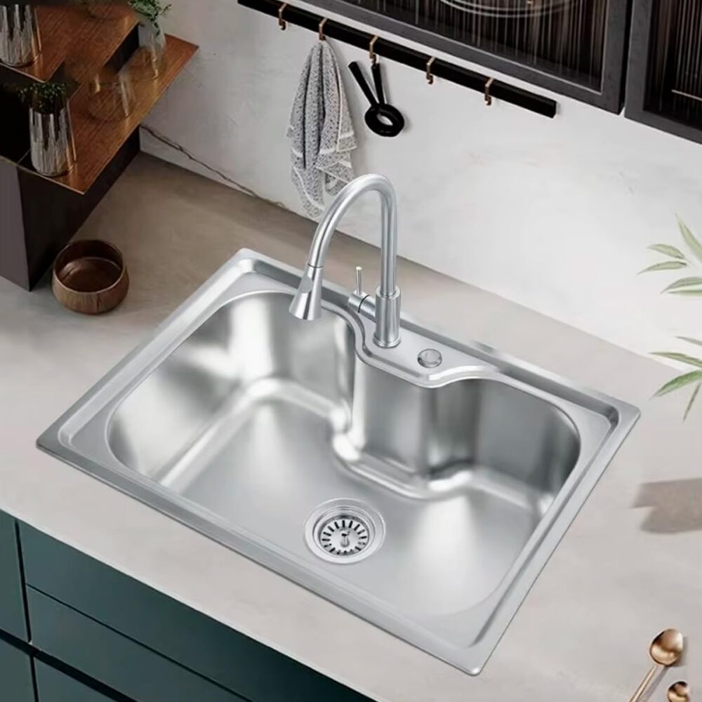 Cuba de Cozinha Gourmet Quadrada com Acessórios 70x45 Aço In... - Image 9