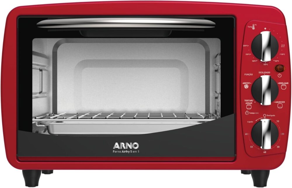 Forno Elétrico Arno 5 em 1 20L Vermelho FOR3 com Função AirF...