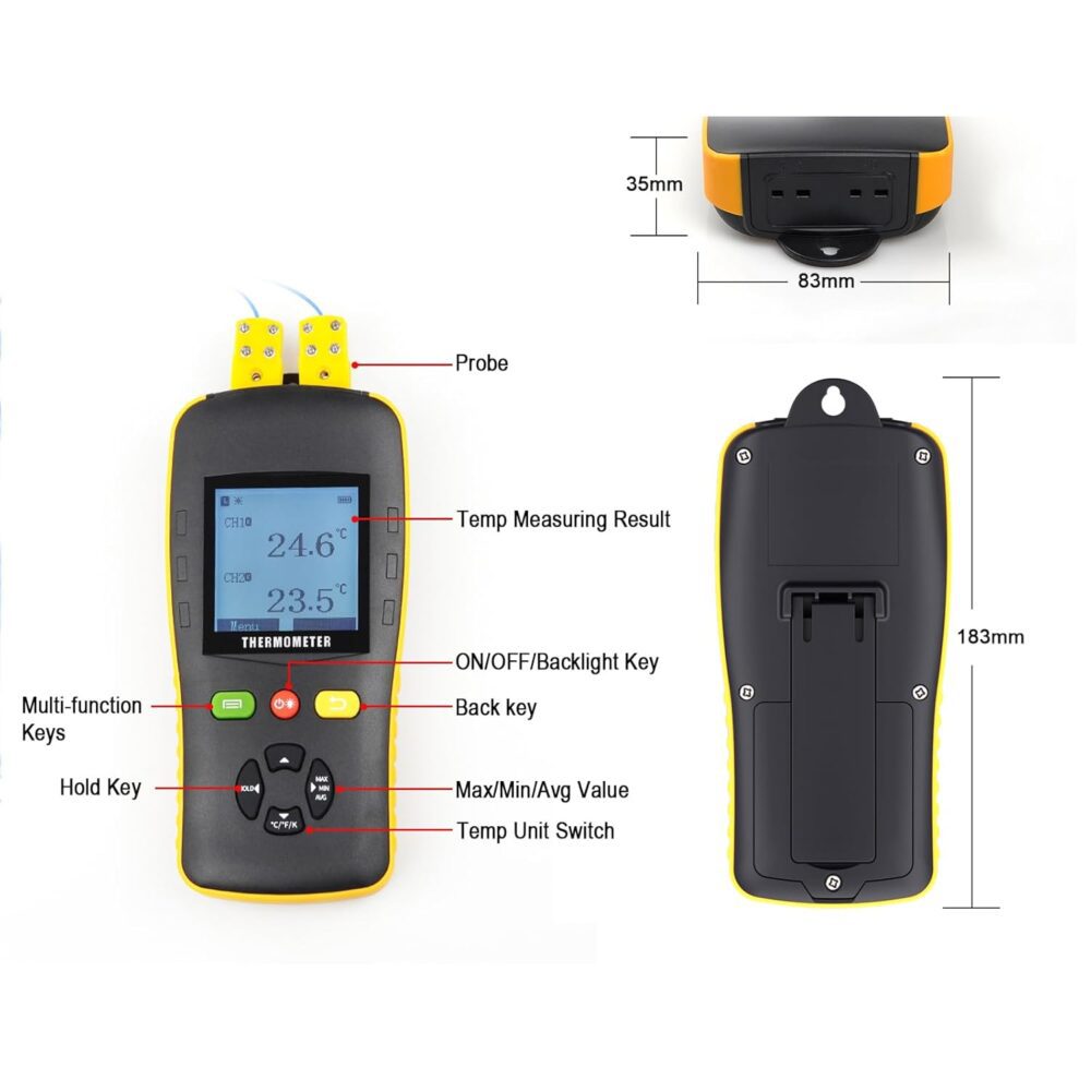 K Tipo Termopar Termômetro Data Logger USB Handheld Dual Can... - Image 6