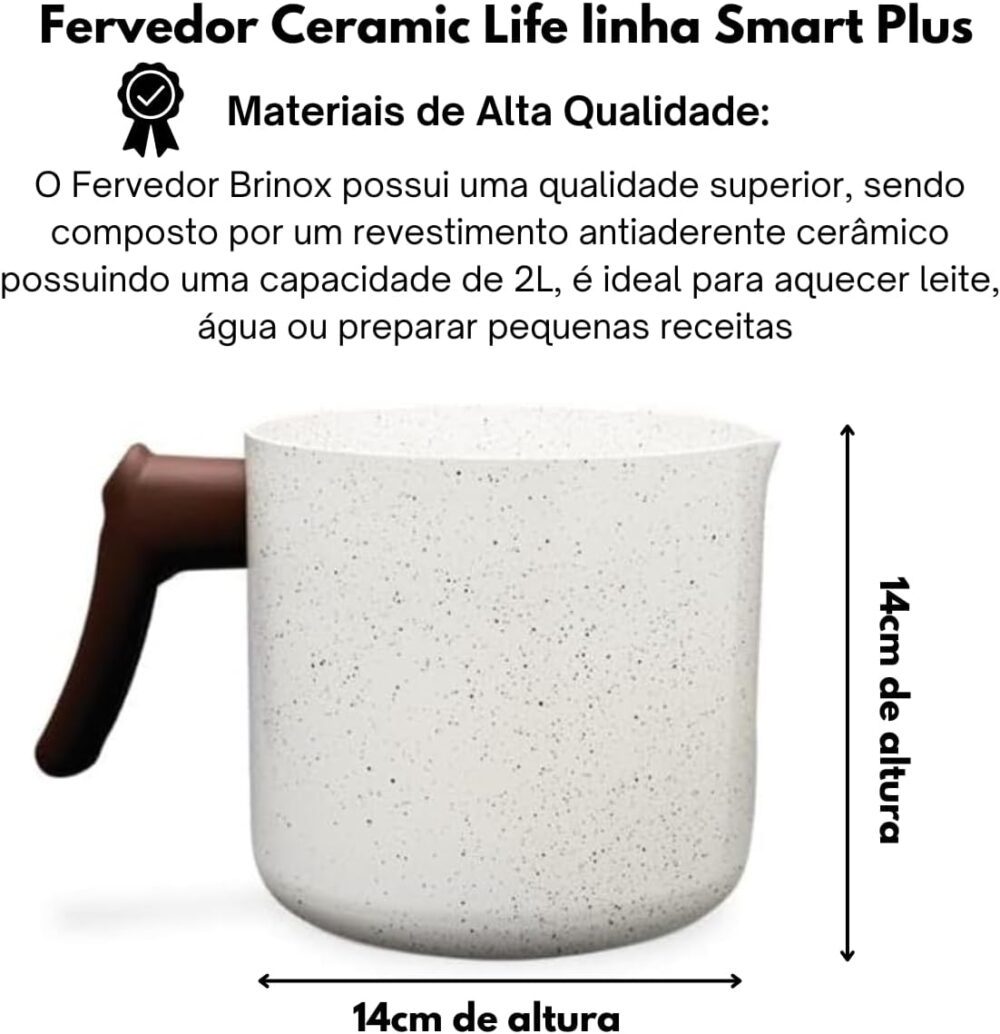 Kit Conjunto Fervedor Vanilla Ceramic Life Smart Plus 14cm, ... - Image 2
