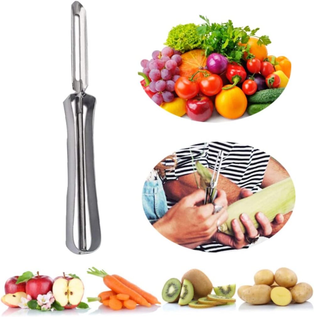 Descascador rotativo de vegetais de aço inoxidável com alça ... - Image 5