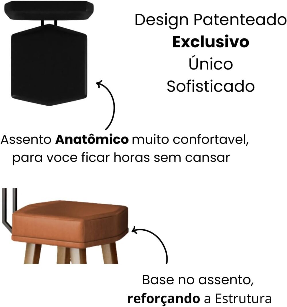 Banqueta Alta para Balcão de Cozinha Área Gourmet (60CM DO A... - Image 5