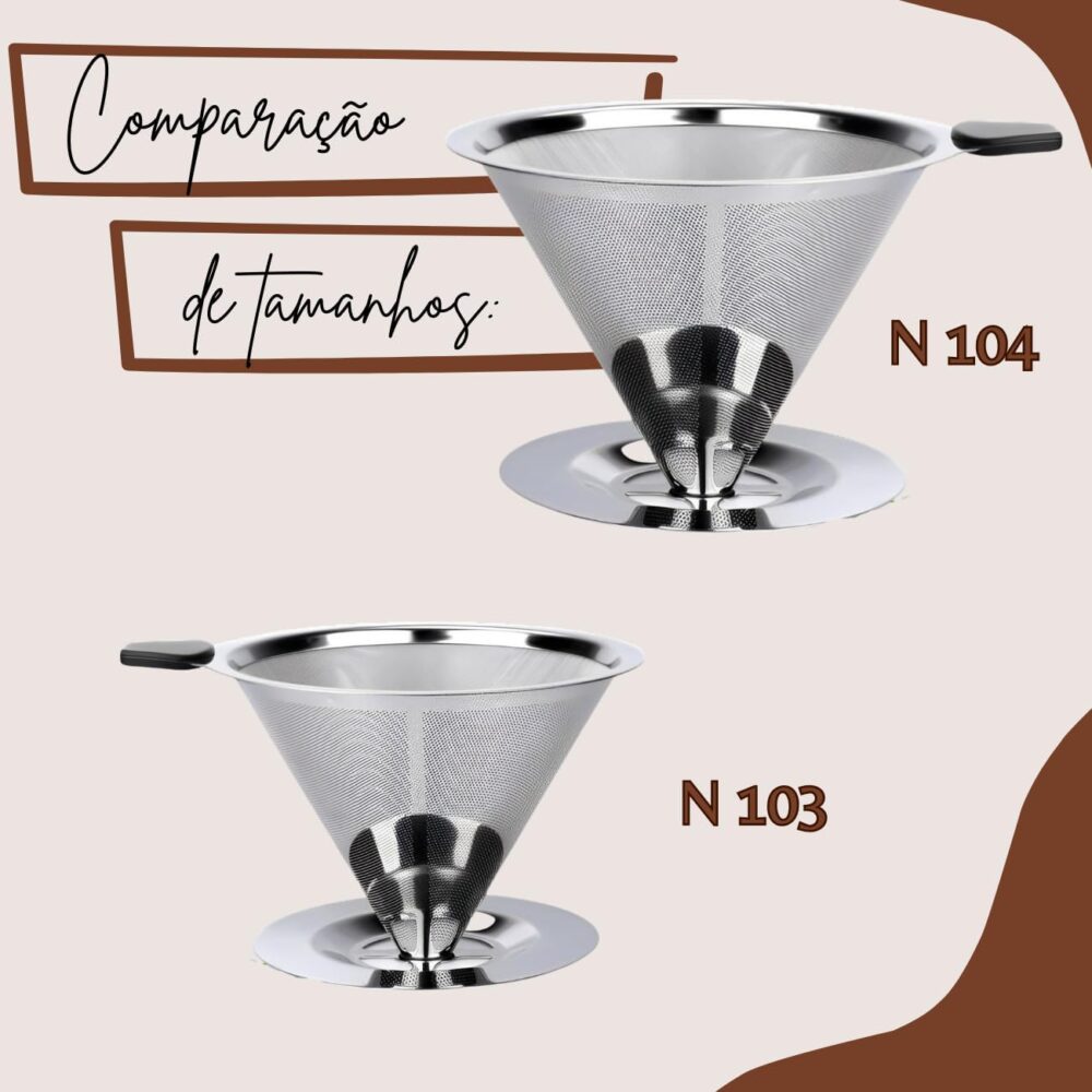 Coador de Café em Aço Inox N103 Grande com Suporte Reutilizá... - Image 8