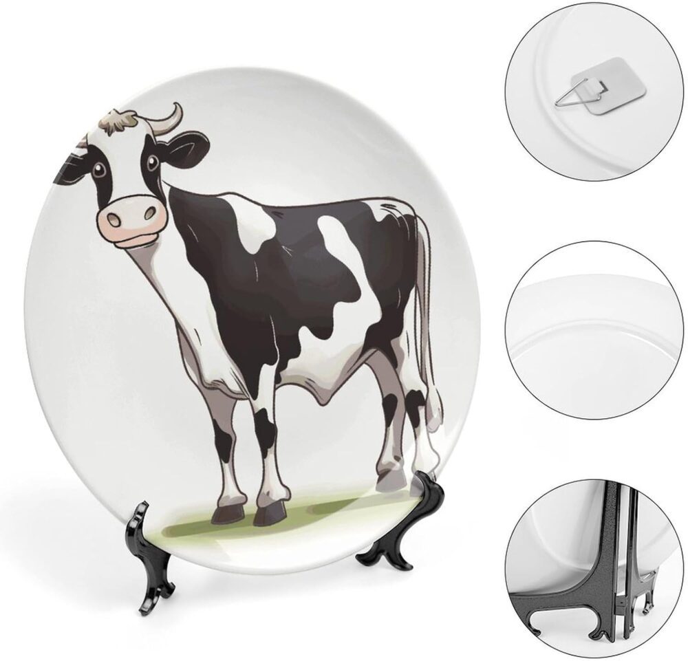 STVNKML Prato decorativo de porcelana de osso de vaca leitei... - Image 4