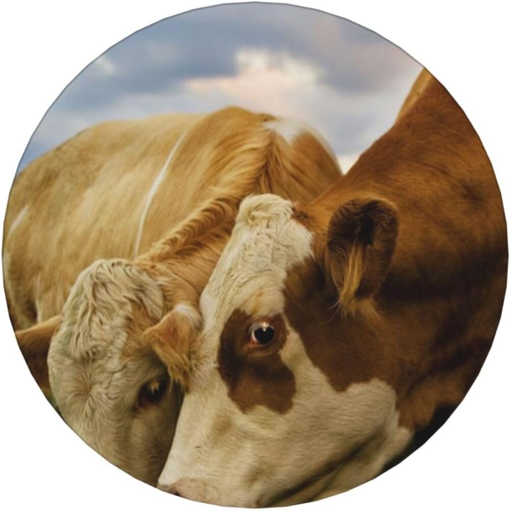 Conjunto de 6 porta-copos de cerâmica com estampa de vaca le...