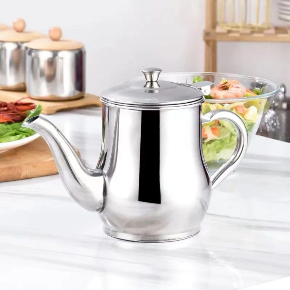 Bule Aço Inox Com Tampa P/Servir Café Leite Chá 420ml - Image 2