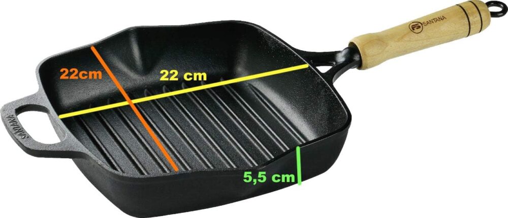Frigideira De Ferro Fundido Cook Grill Bistequeira 22x22cm S... - Image 2