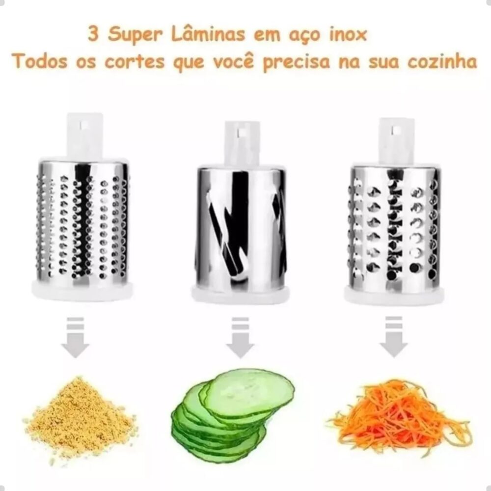 Ralador e Fatiador de Legumes Multifuncional com Suporte e 3... - Image 4