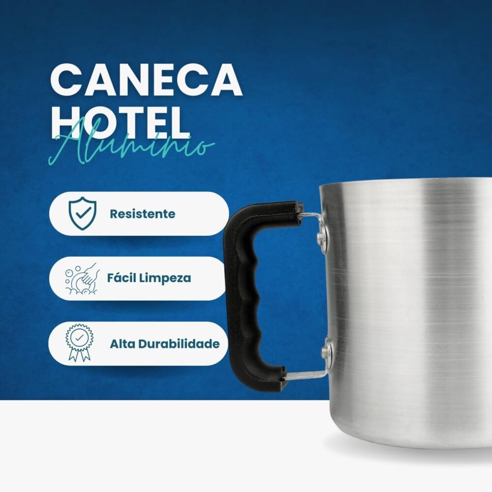 Caneca Canecão Hotel Leiteira Caneco Nº 14 Alumínio Cabo Baq... - Image 2