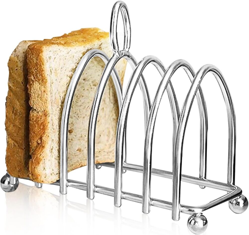 Torradeira, suporte para pão de aço inoxidável, fácil de arr...