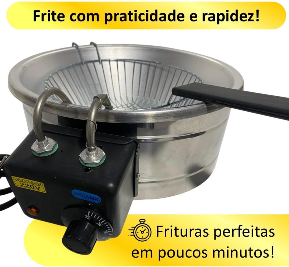 Fritadeira Elétrica Redonda 5L C/cabo e Cesto Removível (110... - Image 3