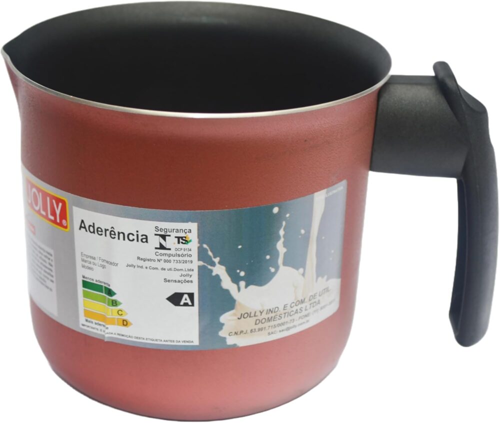 Leiteira em Alumínio 12 cm Antiaderente com Tampa - Cereja/p... - Image 3