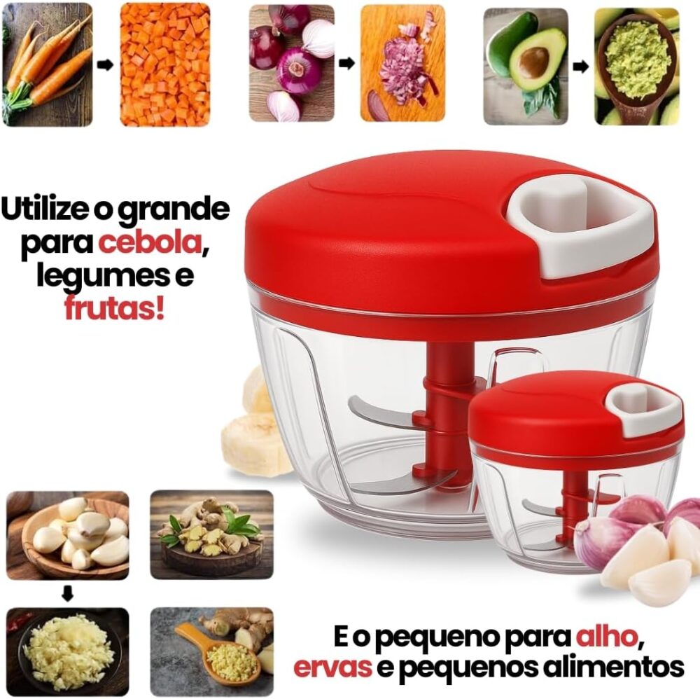 KIT Dois Processador de Alimentos Manual (500ml e 170ml) Ide... - Image 4