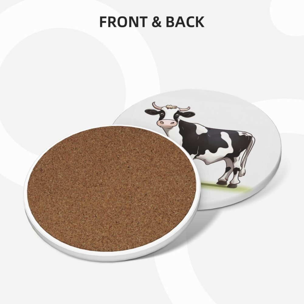 Porta-copos com estampa de vaca leiteira para bebidas, conju... - Image 2