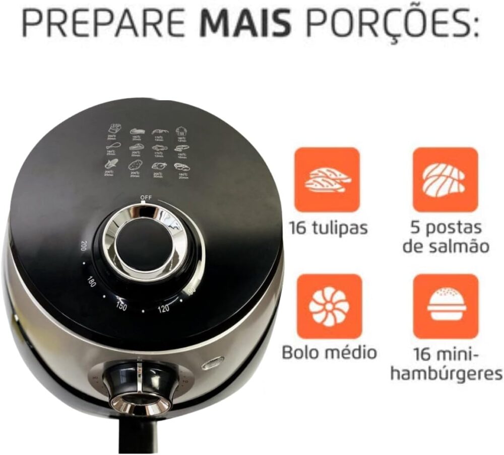 Fritadeira Air Fryer Elétrica Preto 127V de 3,8 Litros para ... | É bom mesmo? Descubra antes de comprar - Image 5