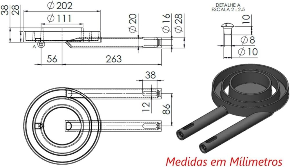 Queimador Duplo Completo Para Fogão Industrial Ferro 20,2cm - Image 2
