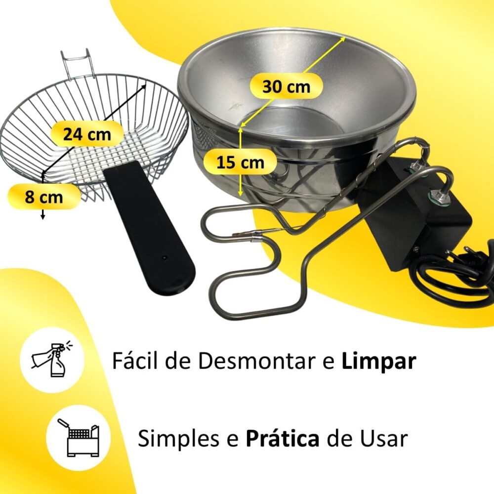 Fritadeira Elétrica Redonda 5L C/cabo e Cesto Removível (110... - Image 2