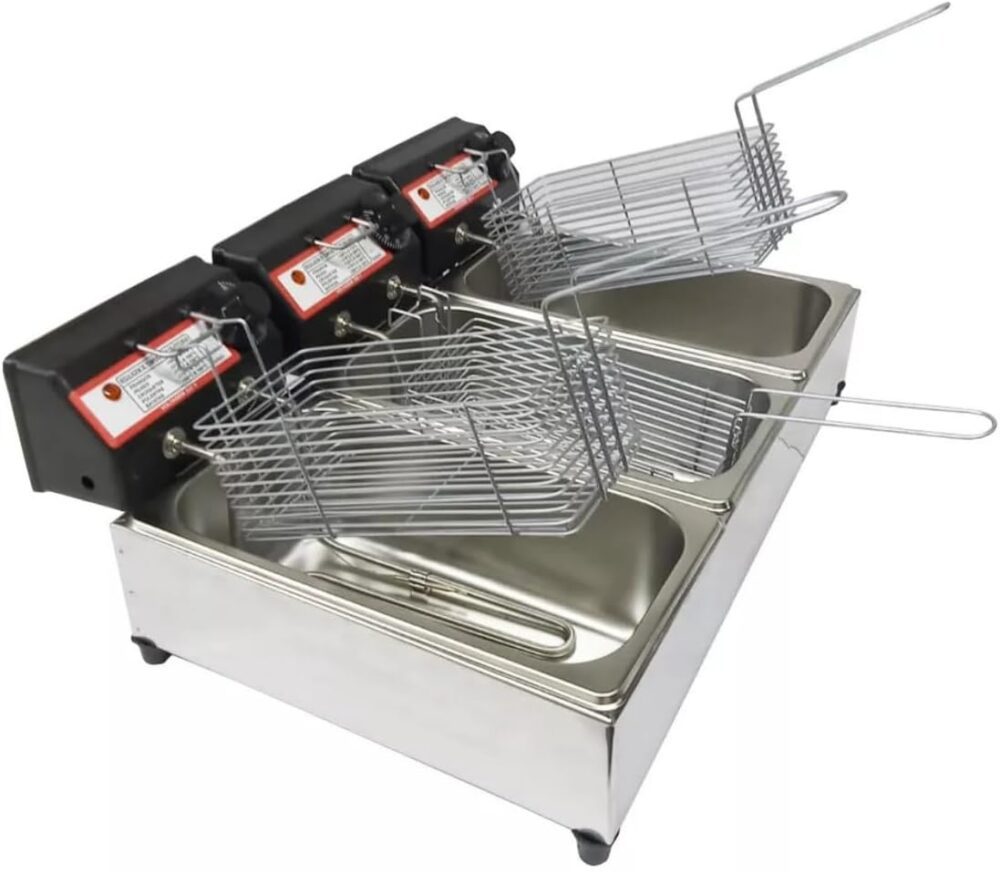 Fritadeira Elétrica com Óleo Industrial Tripla Cuba, Aço Ino... | É bom mesmo? Descubra antes de comprar - Image 4