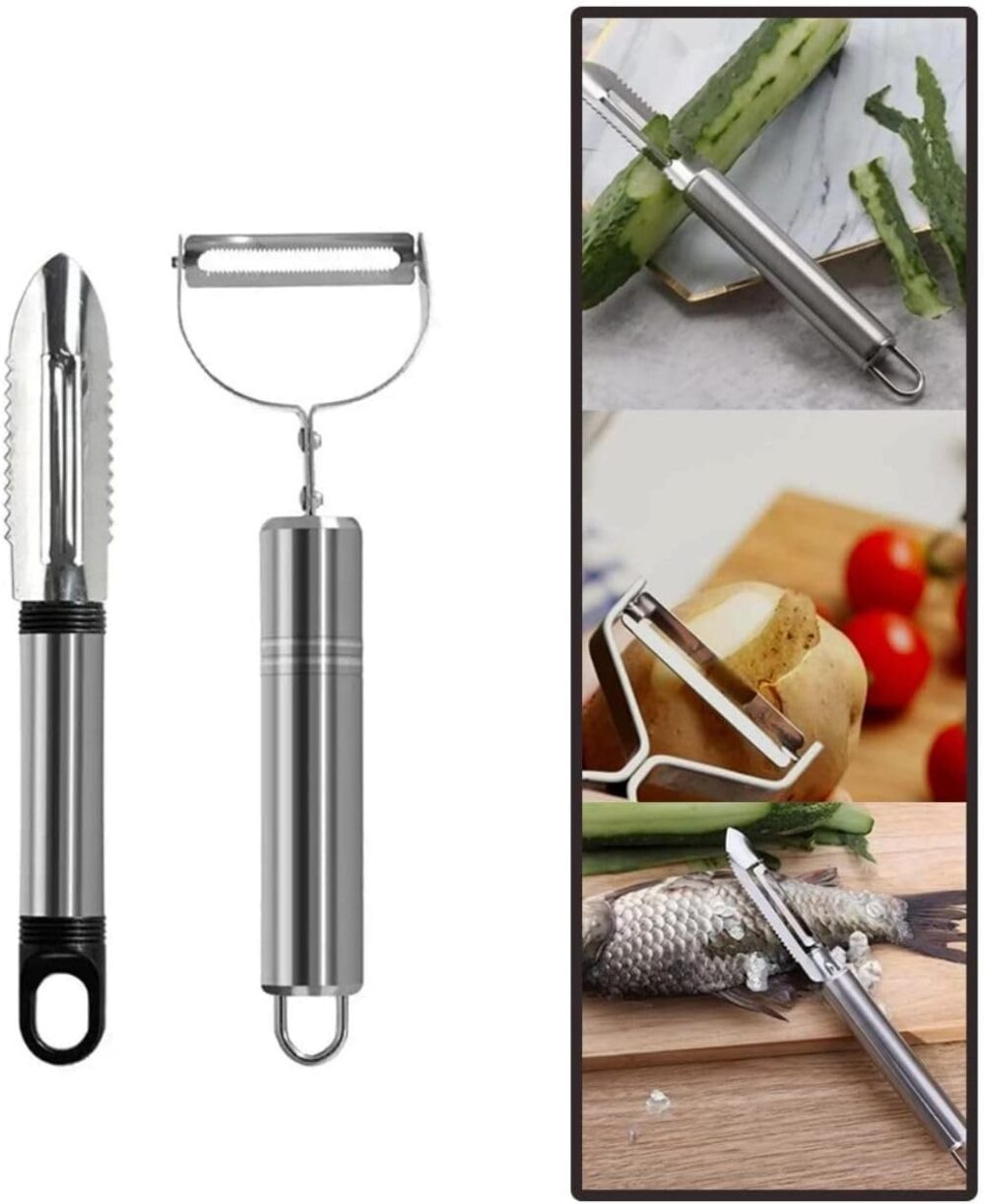 Kit 2 Peças Descascadores Cortadores De Alimentos Legumes Ve... - Image 3
