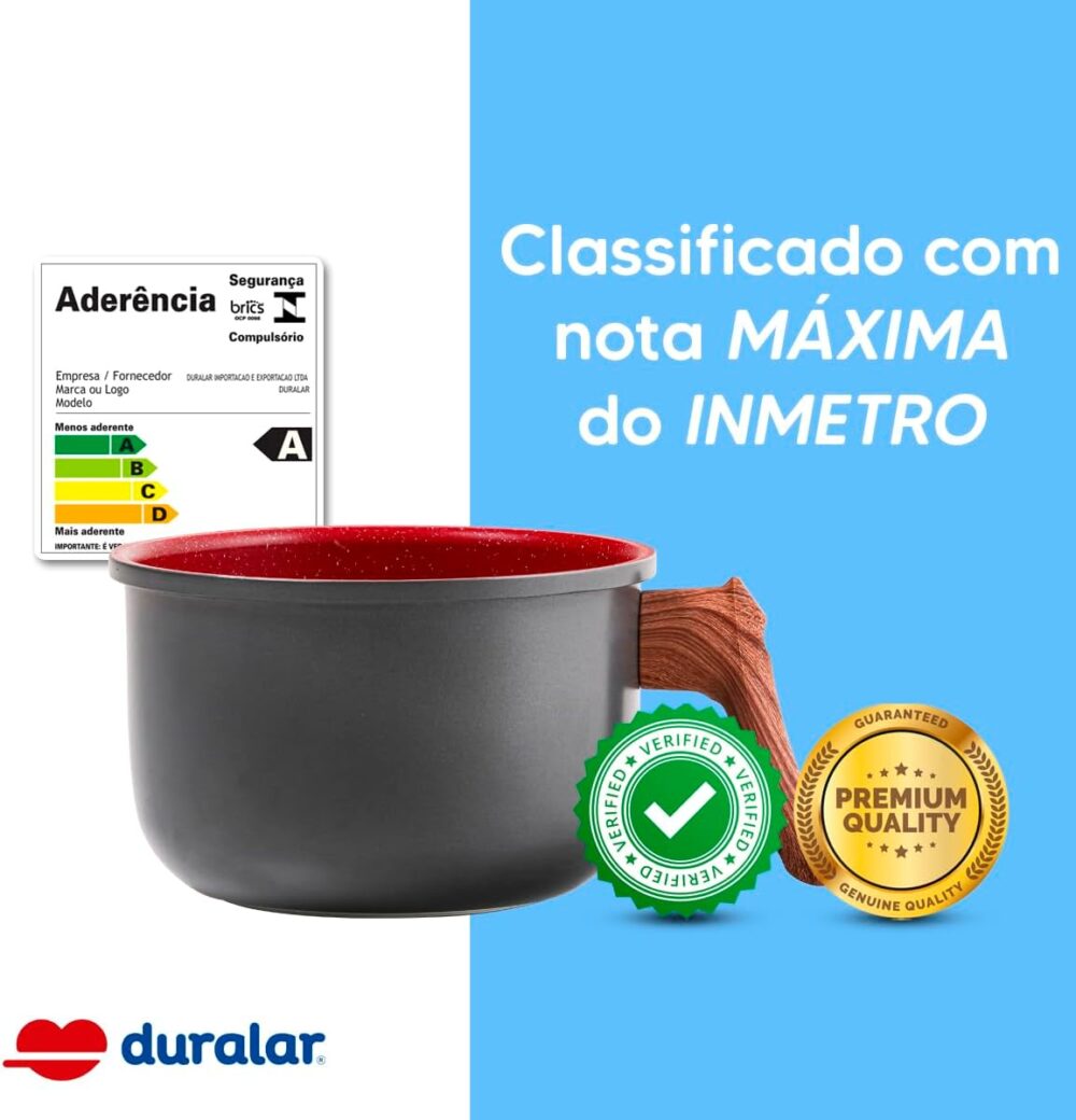 Leiteira em Alumínio com Revestimento Cerâmico Vermelho Márm... - Image 5