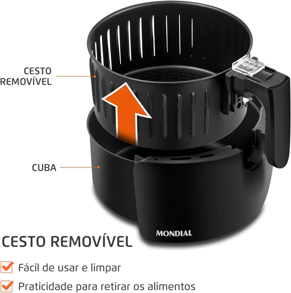 Fritadeira Sem Óleo Air Fryer Pratic 3,6L, Mondial, Preto, 1... | É bom mesmo? Descubra antes de comprar - Image 4