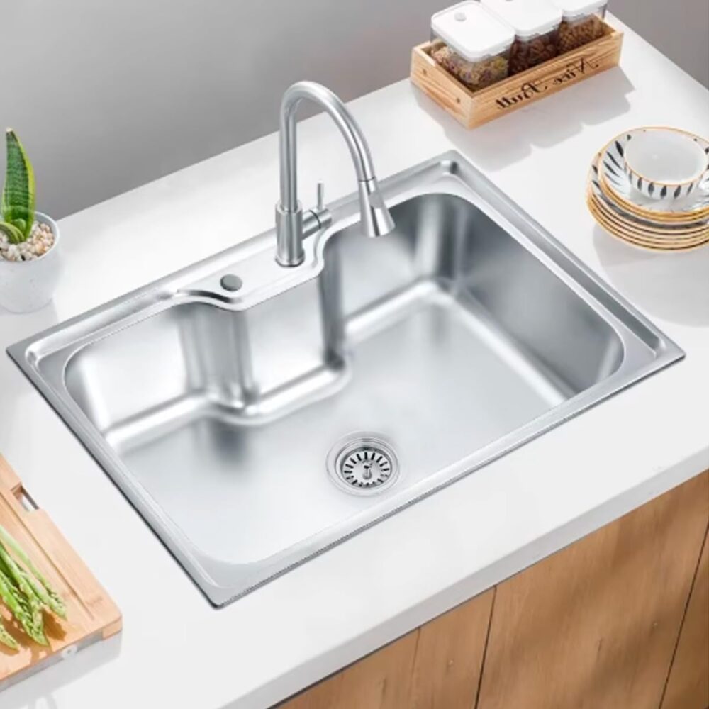 Cuba de Cozinha Gourmet Quadrada com Acessórios 70x45 Aço In... - Image 7