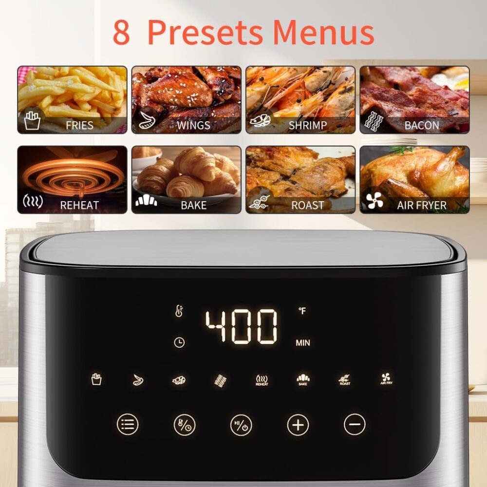 ASZ Frigideira de ar 4,7 litros, Airfryer compacto portátil,... | É bom mesmo? Descubra antes de comprar - Image 2