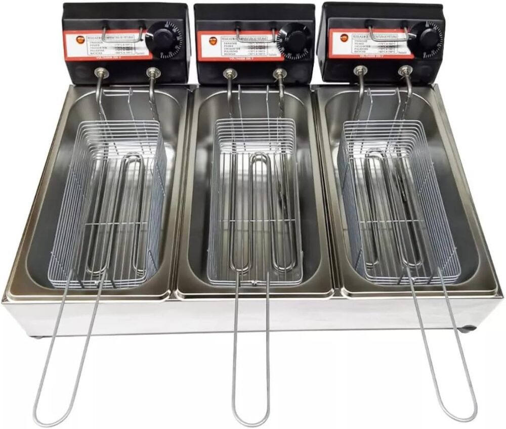 Fritadeira Elétrica com Óleo Industrial Tripla Cuba, Aço Ino... | É bom mesmo? Descubra antes de comprar - Image 5
