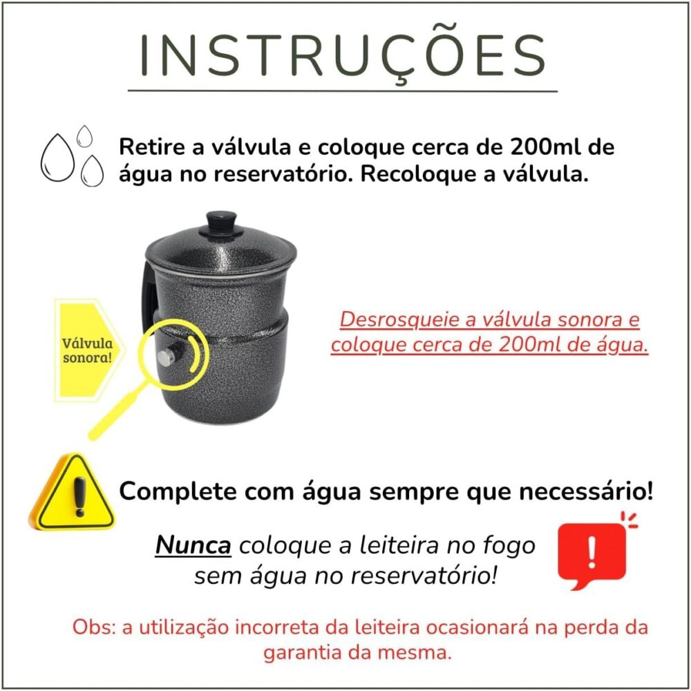 Leiteira, Fervedor de Leite com Apito 1,0L na cor cinza craq... - Image 4