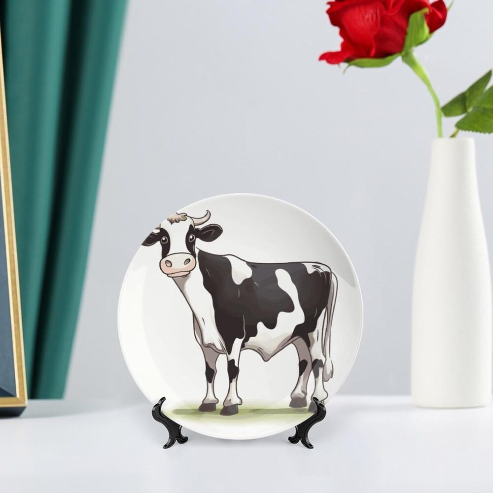 STVNKML Prato decorativo de porcelana de osso de vaca leitei... - Image 6