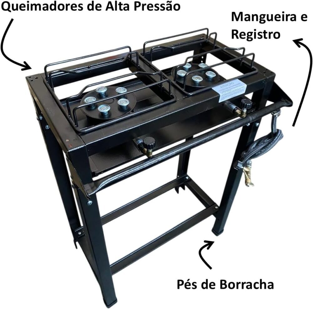 Fogão Industrial de Alta Pressão, 2 Bocas, Modelos Junior e ... - Image 3