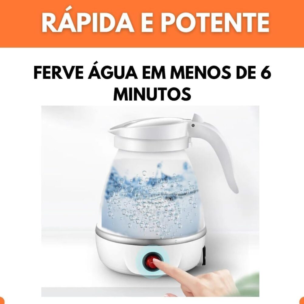 Chaleira Elétrica Dobrável Portátil 600ml Silicone Inox 600W... - Image 3